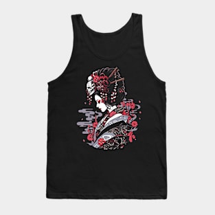 Geisha | Grim Reaper Geisha Skull | Cool Retro Japanese Aesthetic Tank Top